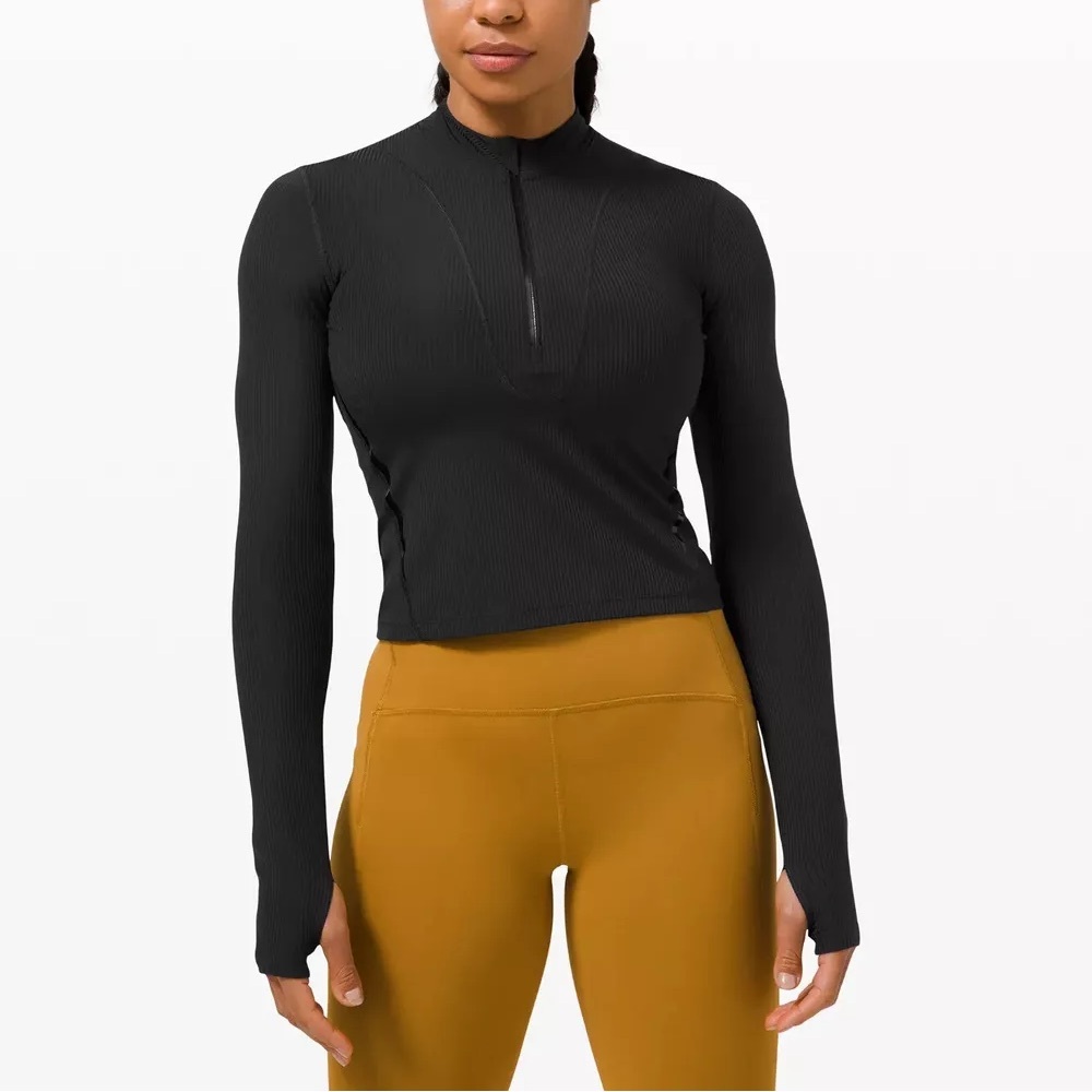 Lululemon Gloss Trim Run 1/2 Zip Long Sleeve